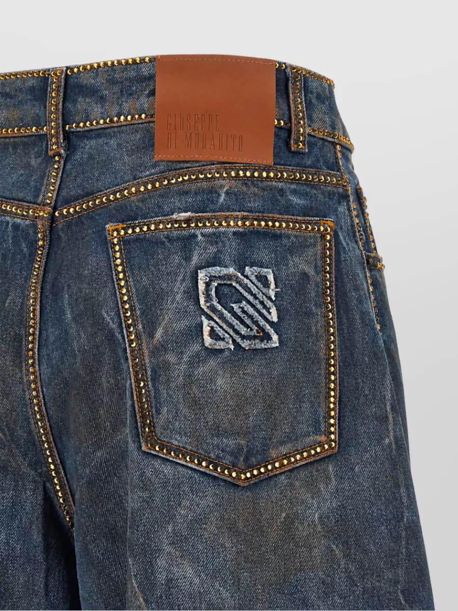 Giuseppe Di Morabito Rhinestone Wide-Leg Denim Jeans