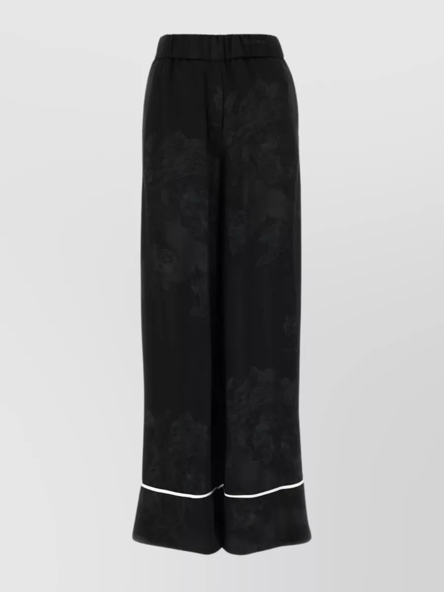 Shop Off-white Embroidered Sky Palazzo Trousers In Black