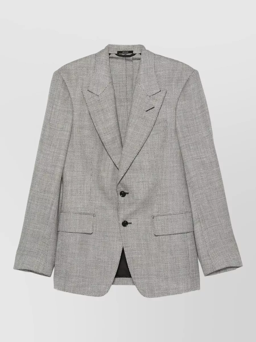Tom Ford herringbone single-breasted blazer