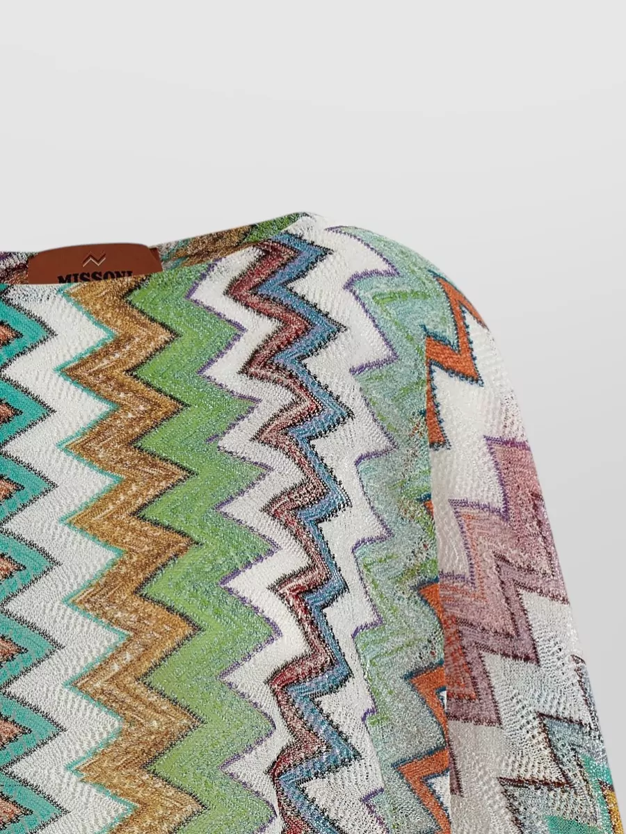 Missoni Metallic Zigzag Knit Short-Sleeve Top