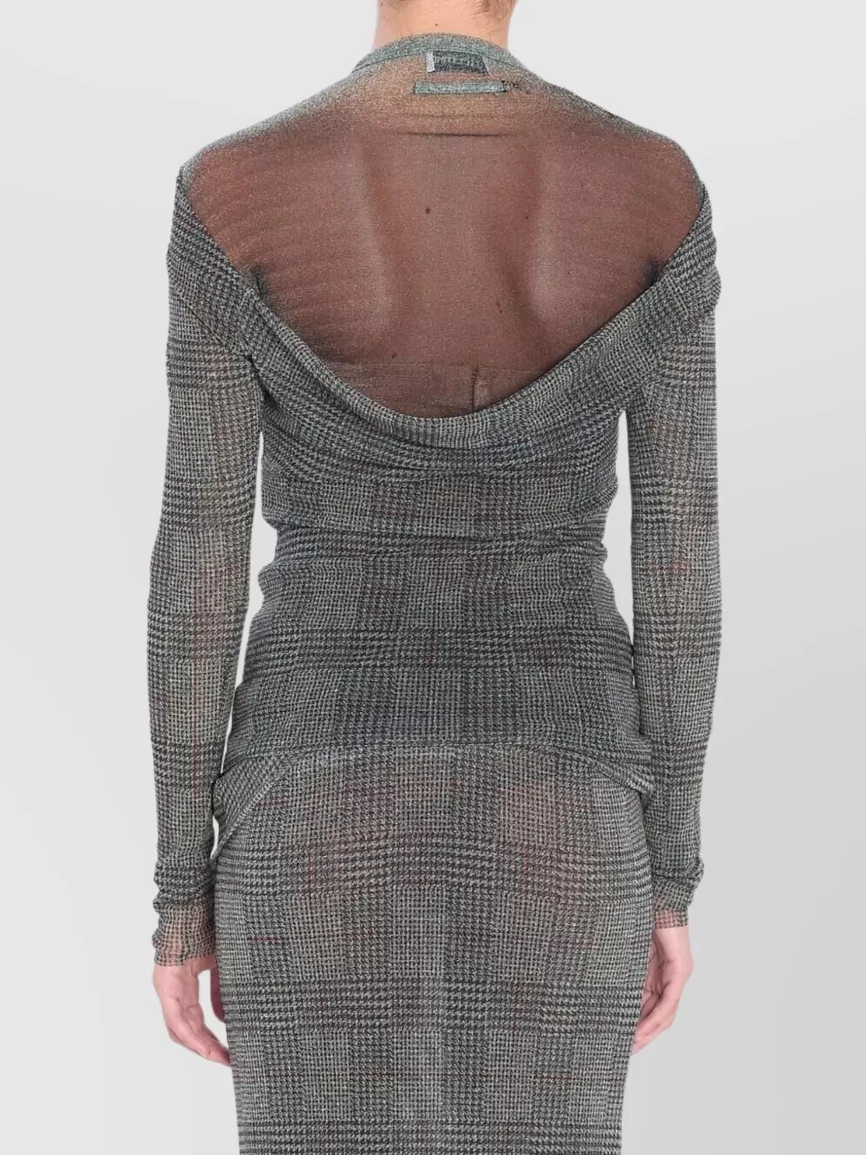 Jean Paul Gaultier Double Layer Checked Mesh Top