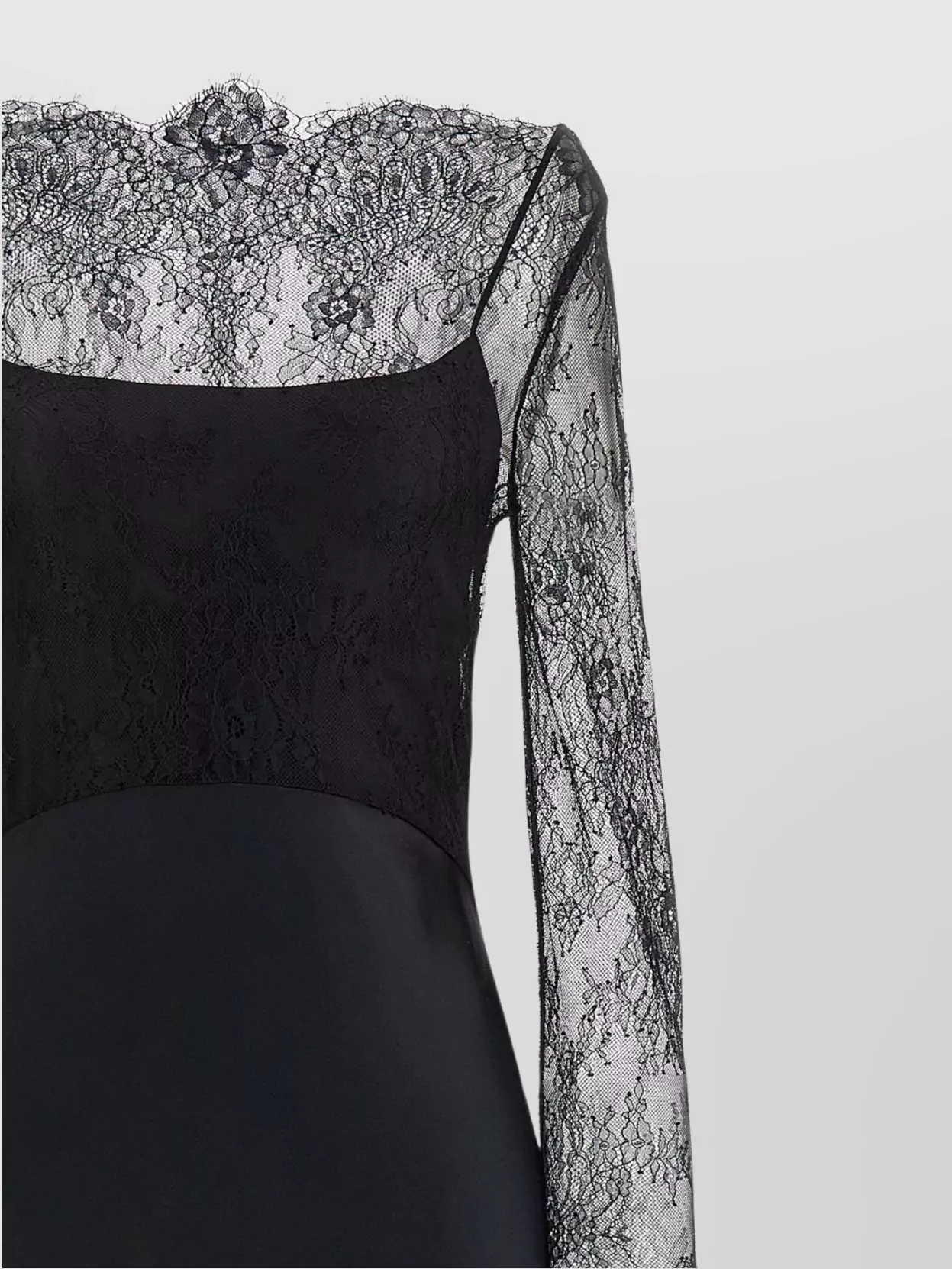 Alberta Ferretti Satin And Lace Dress