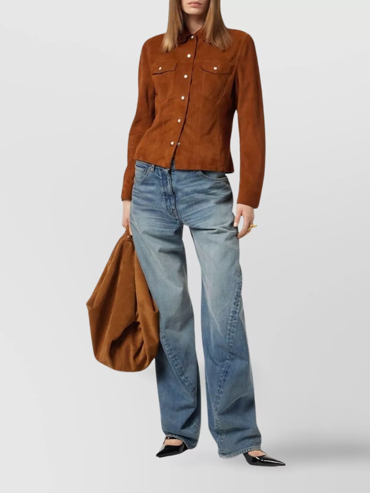 Versace Wide-Leg Faded Wash Trousers