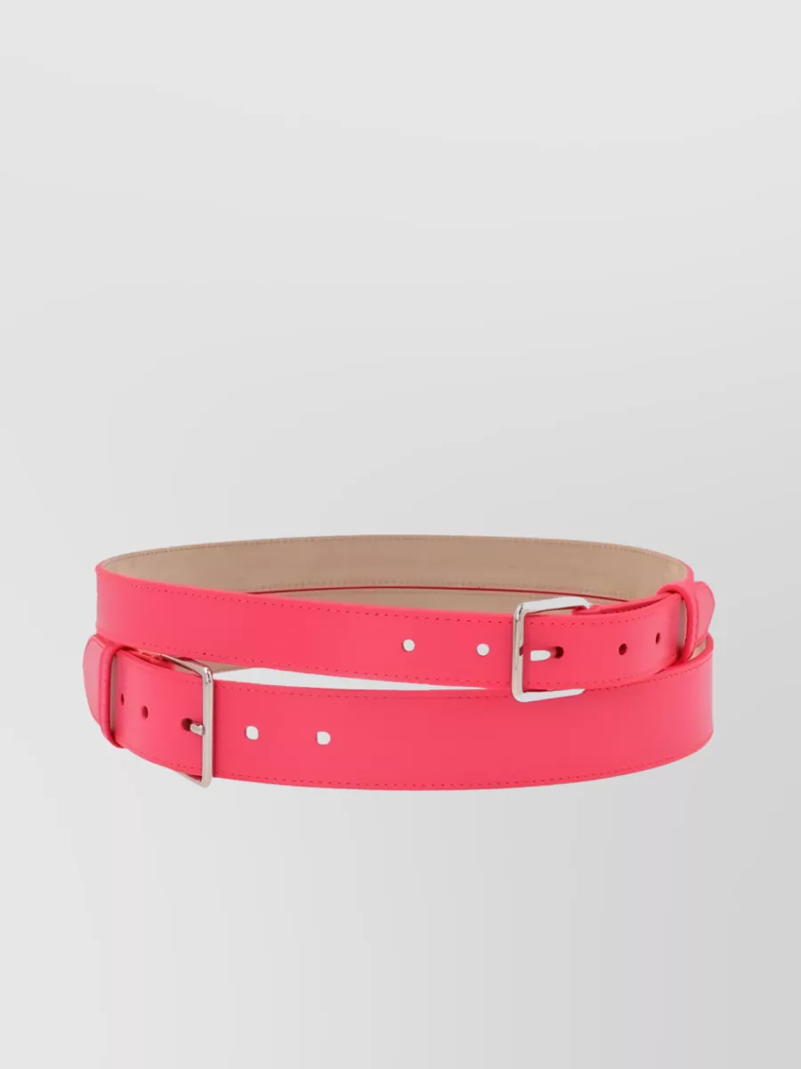Shop Alexander Mcqueen Silver-tone Hardware Buckle Belt In Pink