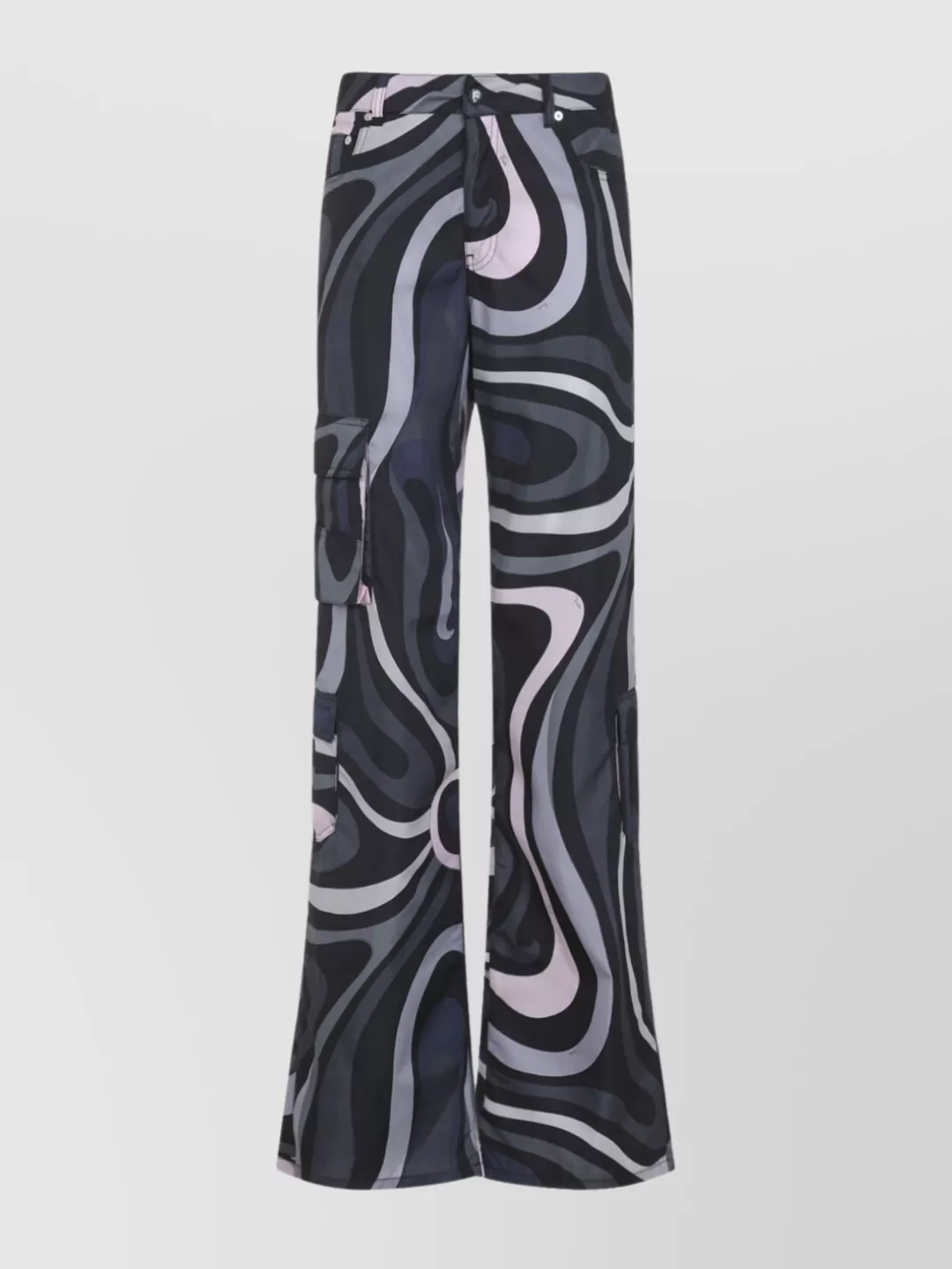 Pucci Flared Trousers With Pockets And Loops In Blue