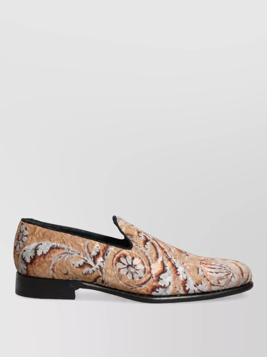Dolce&Gabbana Leather Brocade Monk Shoes