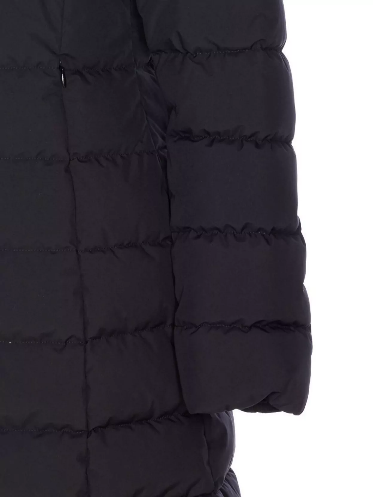 Herno Padded Hooded Long Down Jacket Zip Pockets In Black