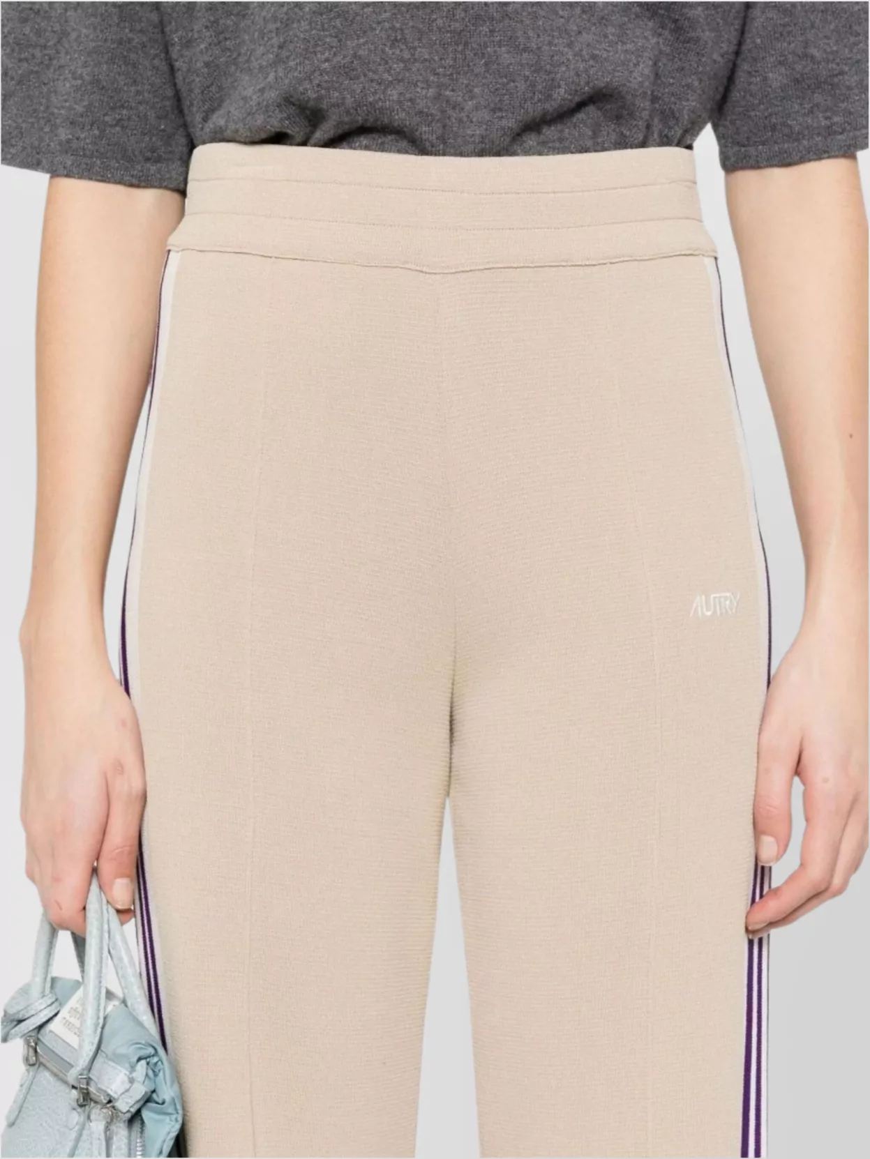 Autry Wide Leg High Waist Sweatpants With Side Stripe