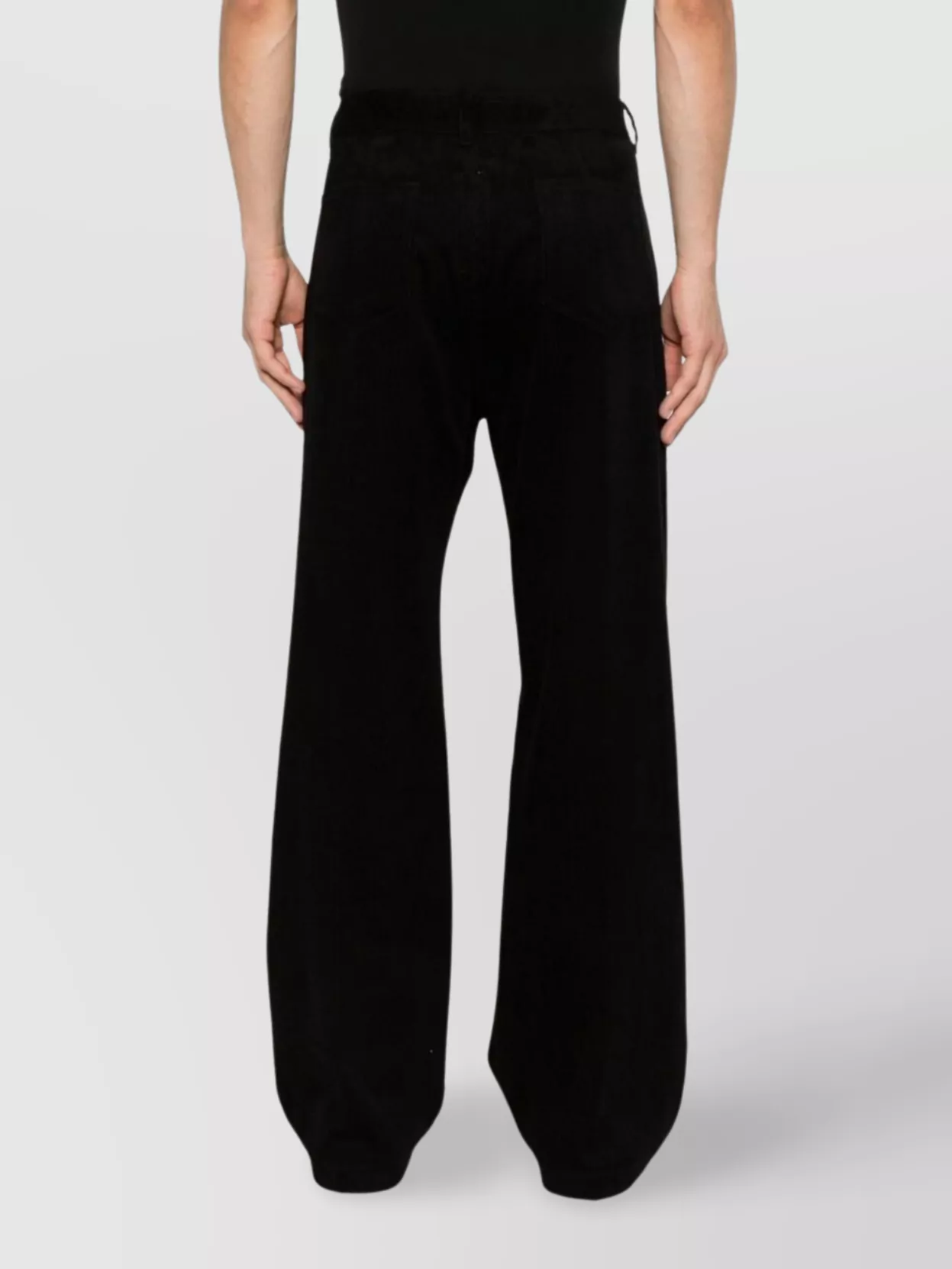 Rick Owens Wide-leg Trousers With Belt Loops And Five-pocket Style In Black