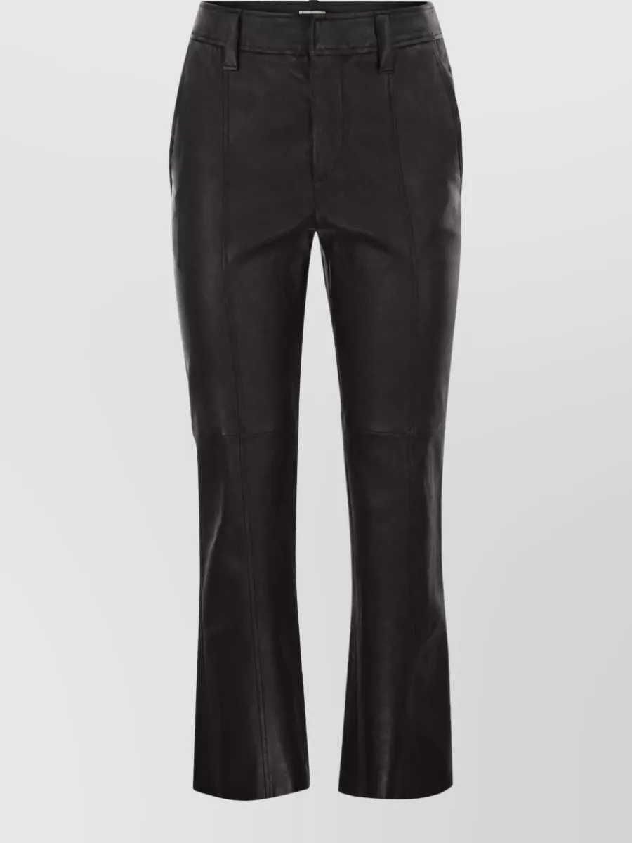 Brunello Cucinelli leather straight-leg trousers