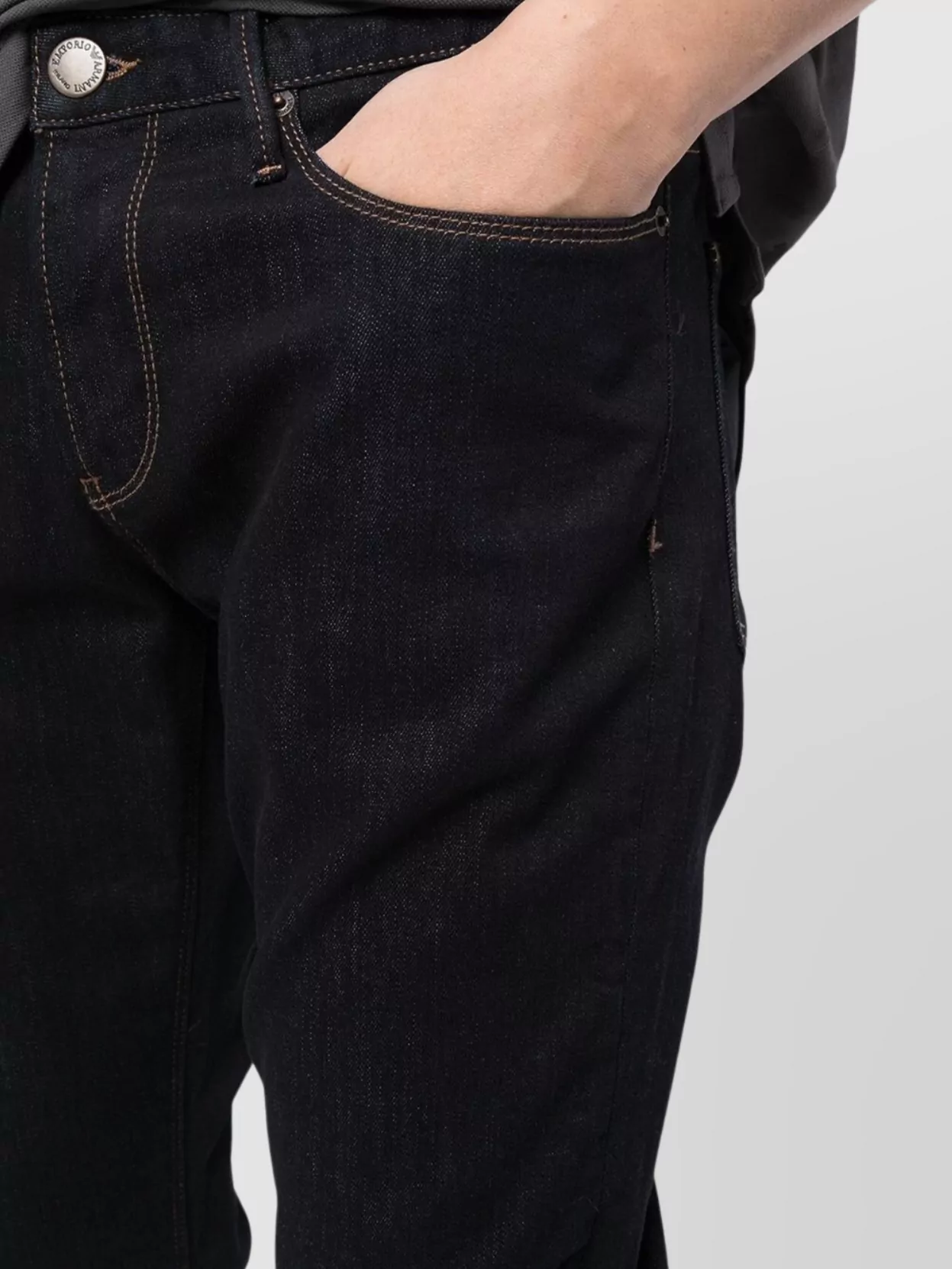 Emporio Armani Mid-Rise Straight Leg Jeans With Five-Pocket Design