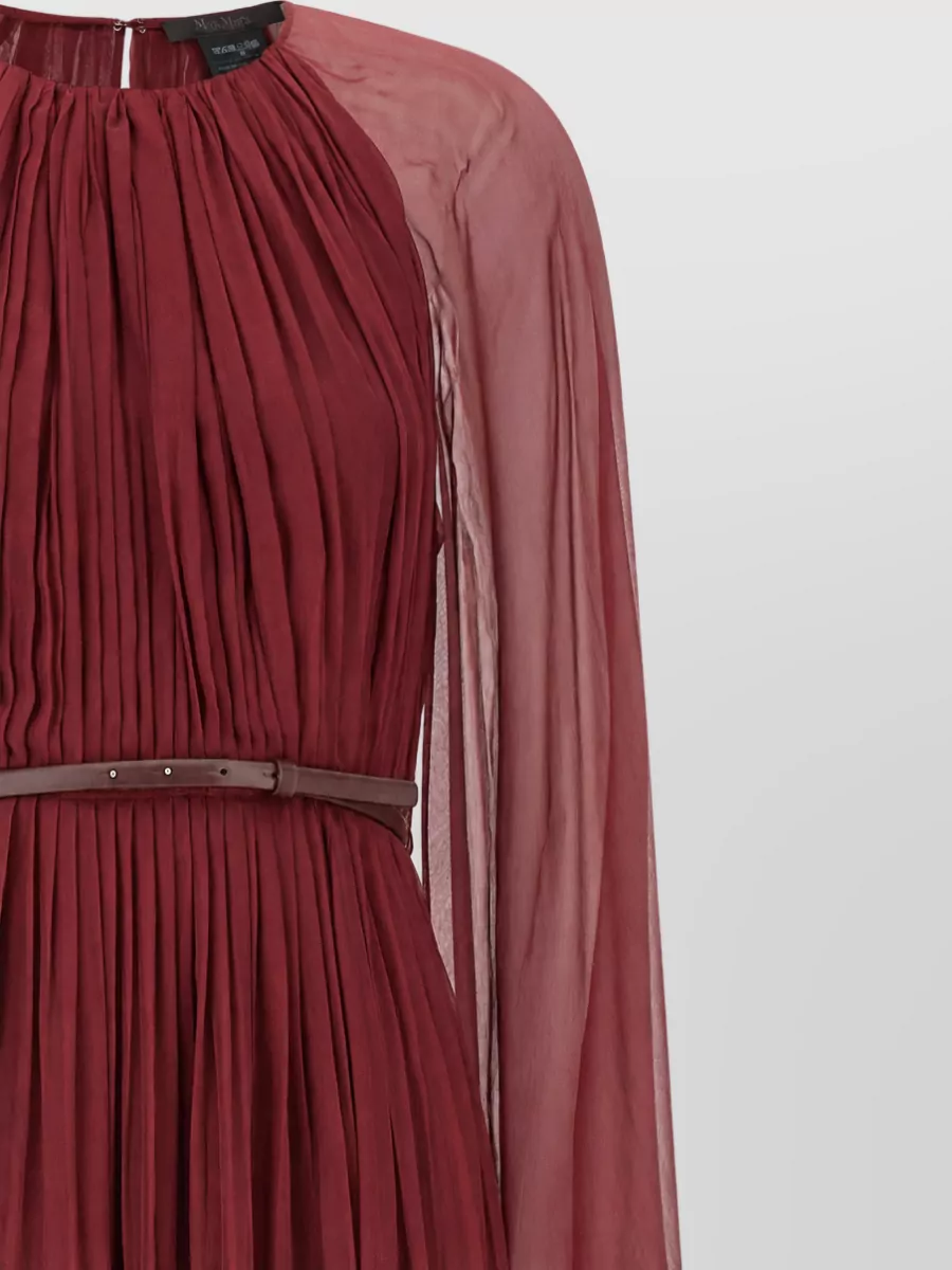 Max Mara Silk Pleated Maxi Dress