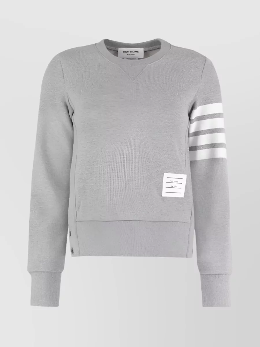 Shop Thom Browne Signature Four-bar Stripe Sweatshirt In Grey