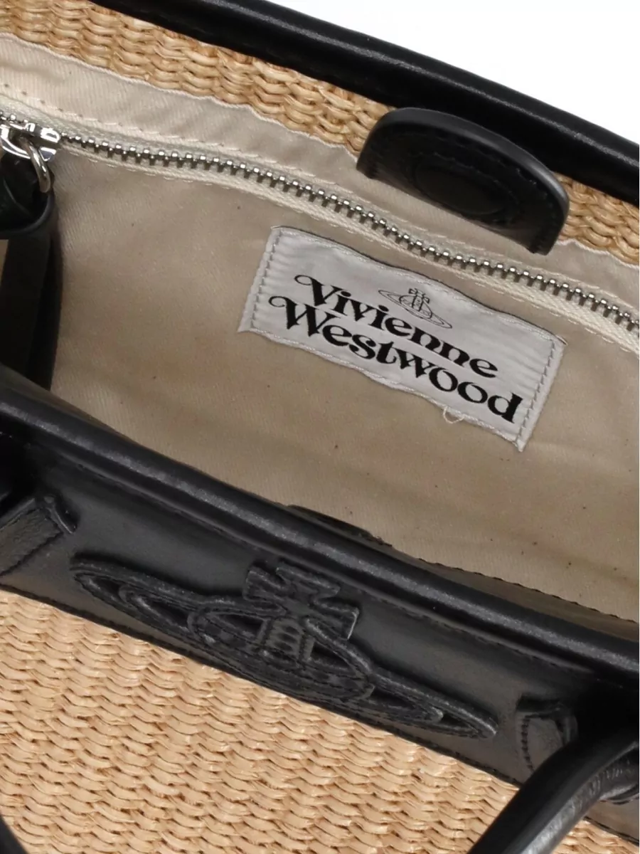 Vivienne Westwood Na Small Raffia-Effect Shoulder Bag
