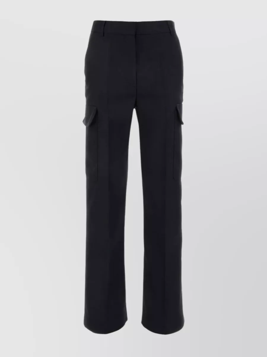 Shop Stella Mccartney Cargo Pant With Wide-leg Cut And Multiple Pockets In Black
