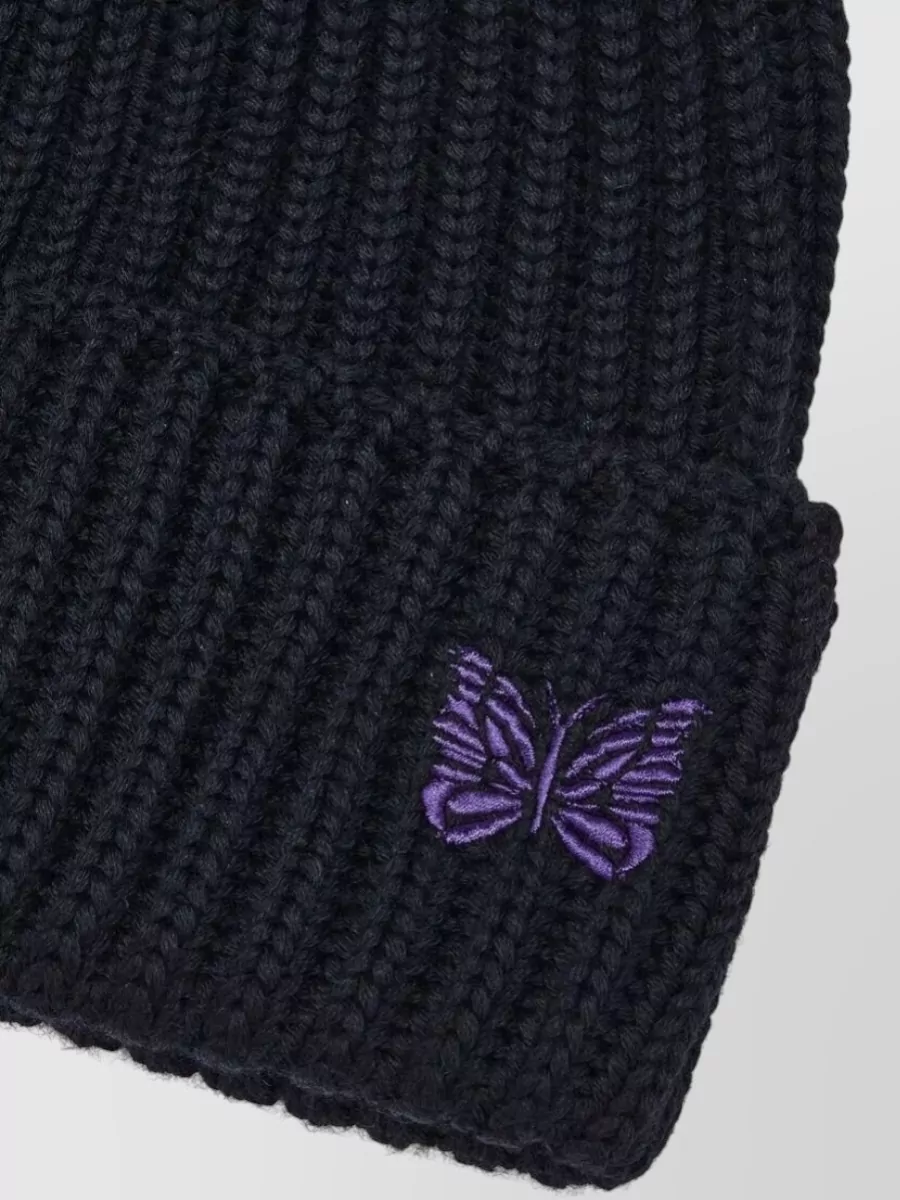 Needles Merino Wool Watch Cap Ribbed Turn Up