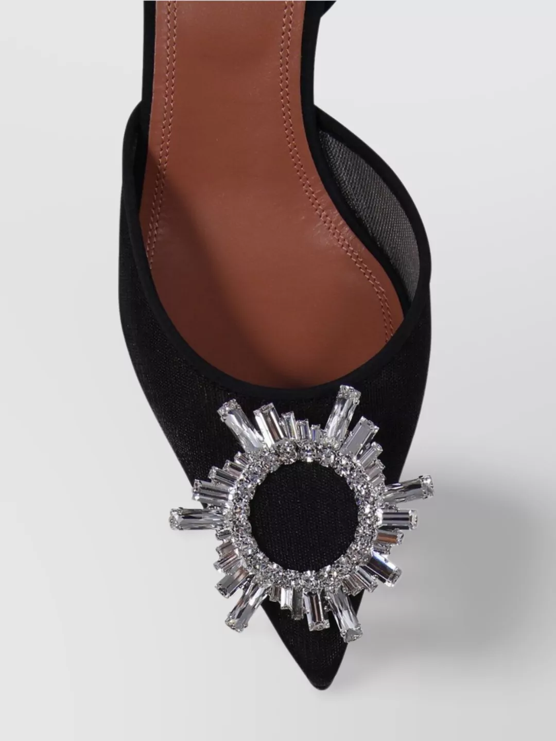 Shop Amina Muaddi Sling 70 Begum Pointed Toe Sculptural Heel
