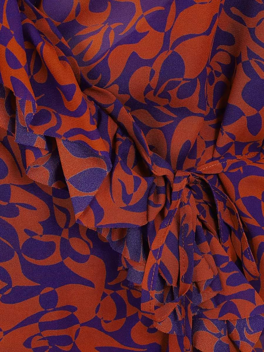 Dries Van Noten Printed Ruffled Wrap Blouse
