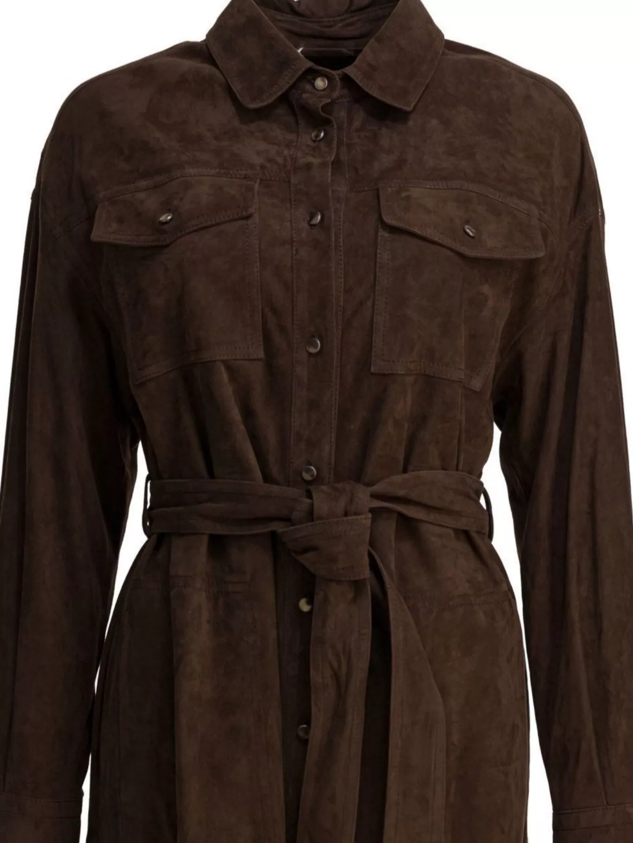 Brunello Cucinelli Long Coat With Necklace And Belt
