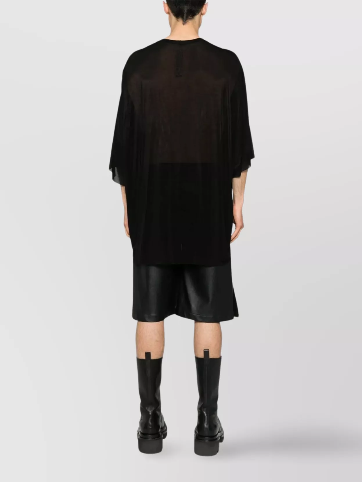 Rick Owens Cupro Crew Neck Short Sleeve T-Shirt