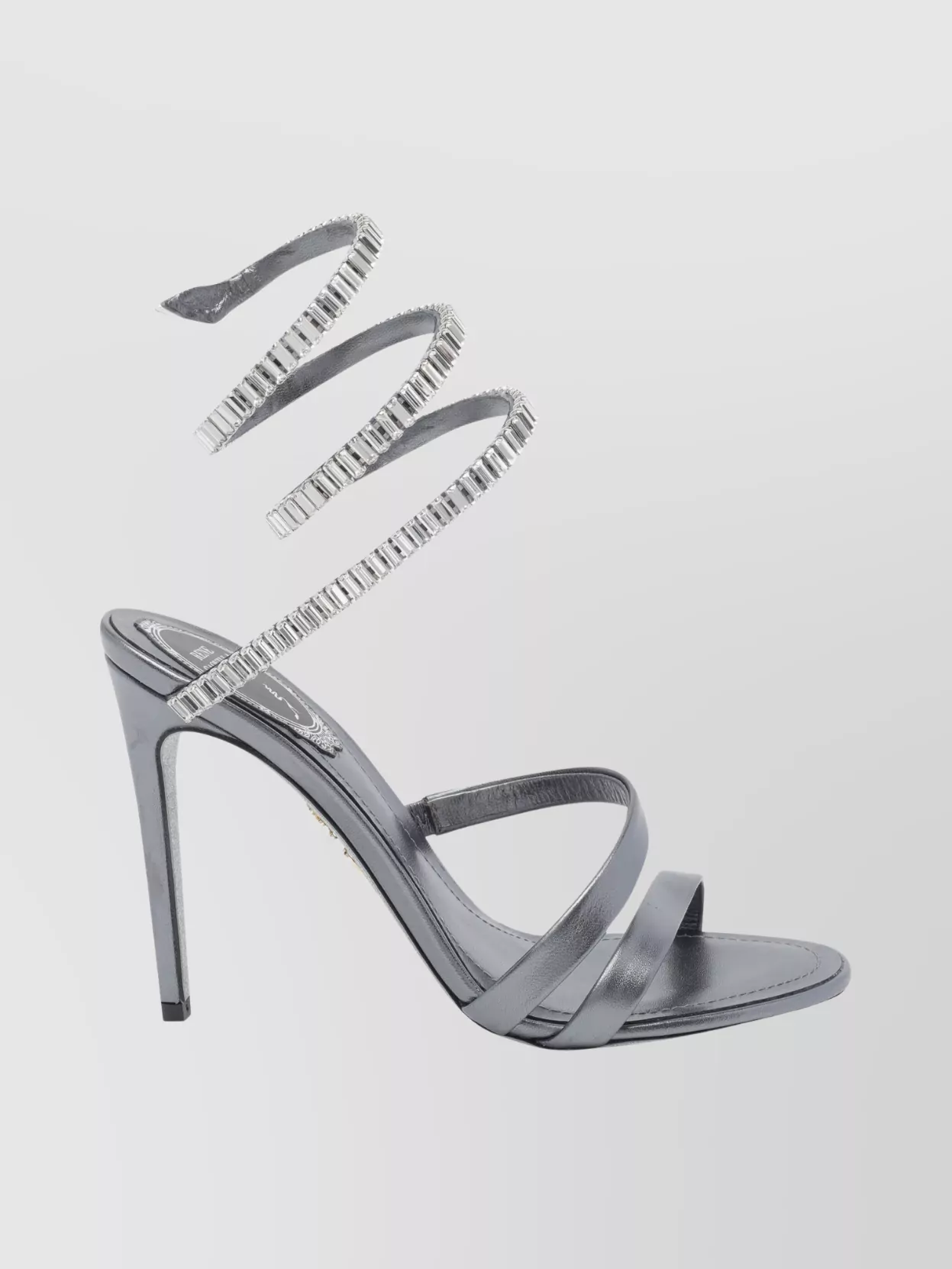 Rene Caovilla Heeled Sandals With Crystal Spiral Design