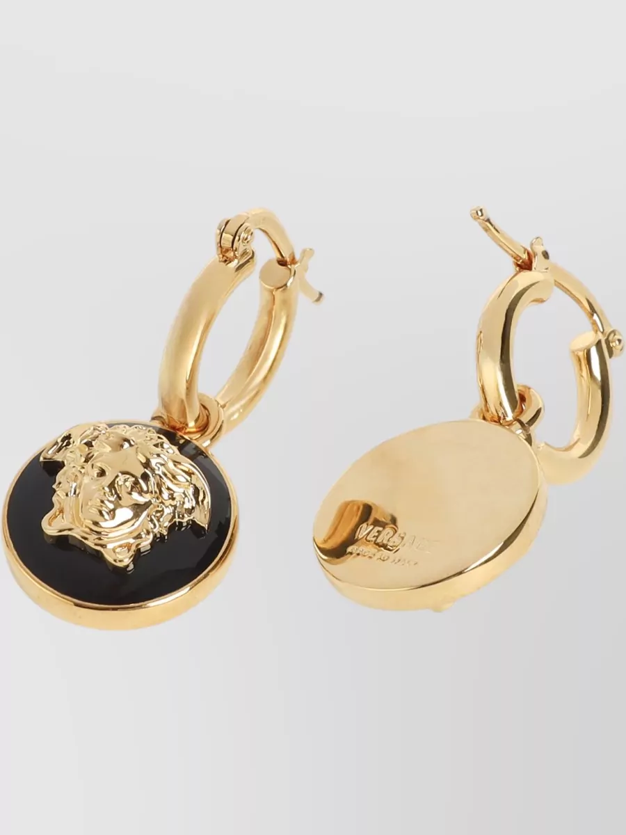 Versace Enamel Medusa Hoop Earrings