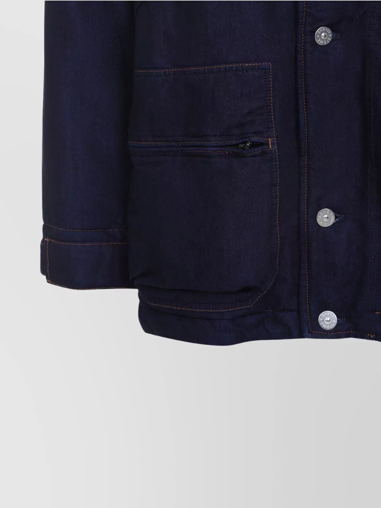 Stone Island Long Hooded Jacket With Pockets And Cuffs