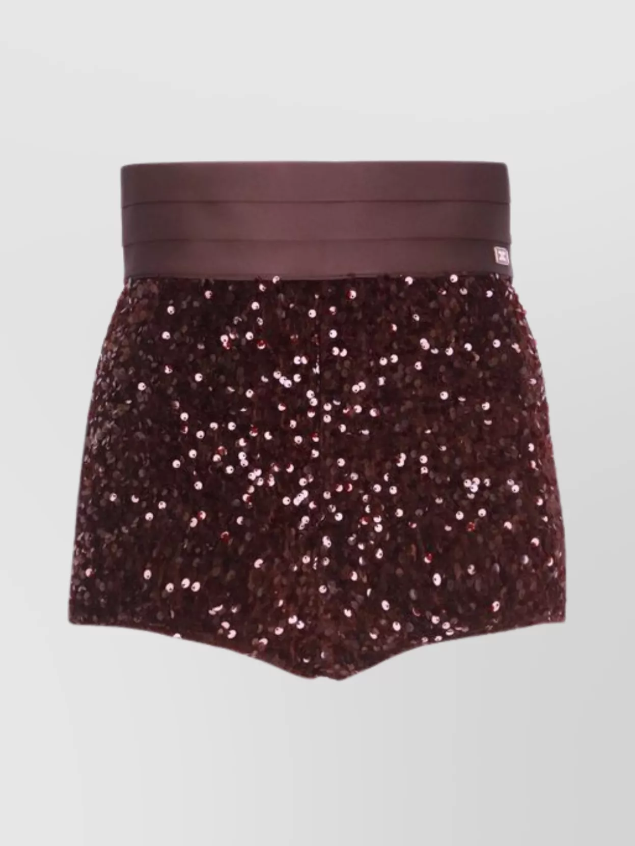 Elisabetta Franchi Sequin-embellished Shorts In Brown