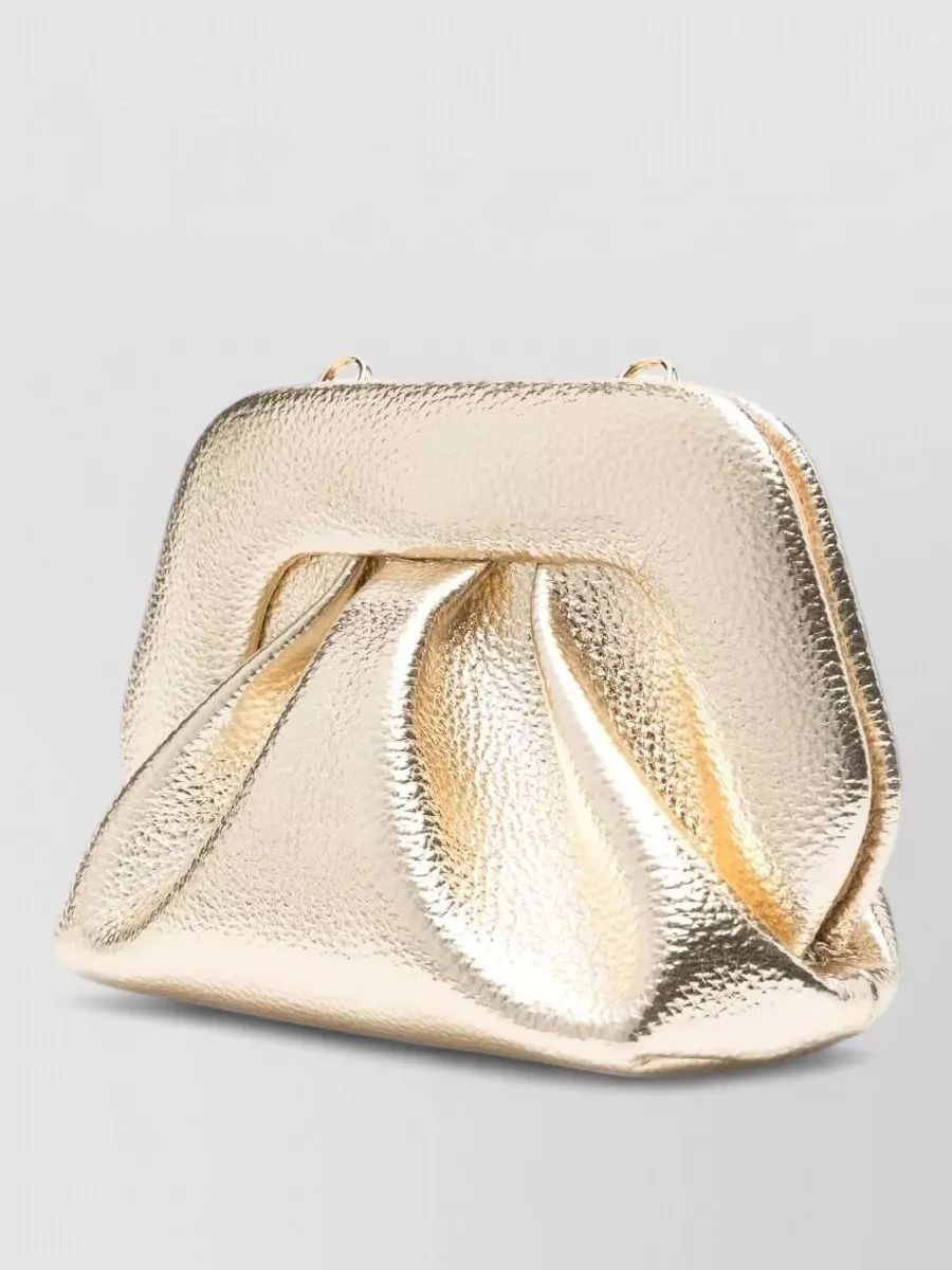 Themoiré Bios Small Vegan Leather Gathered Clutch Bag