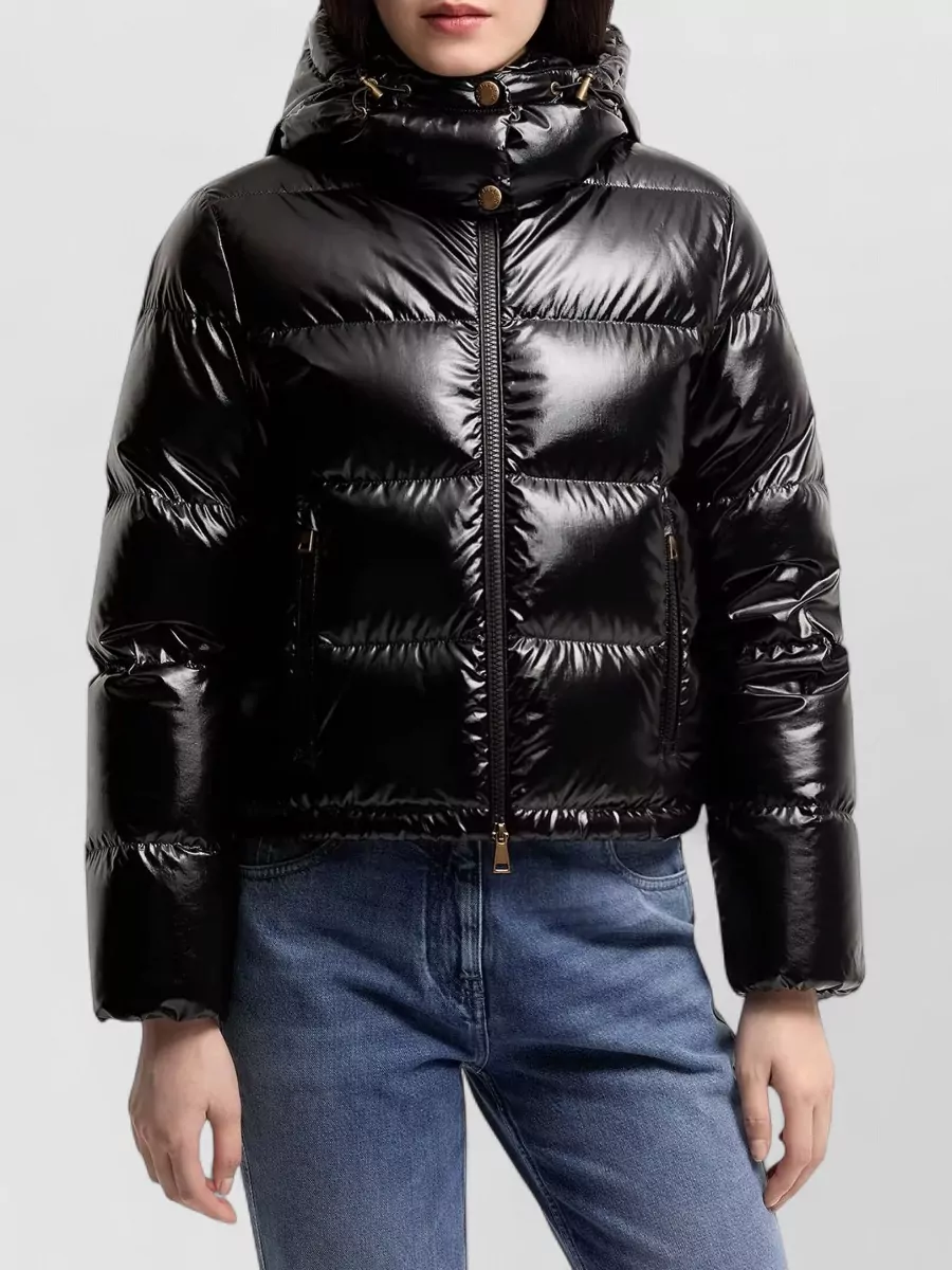 Moncler Down Hooded Short Parka Coat