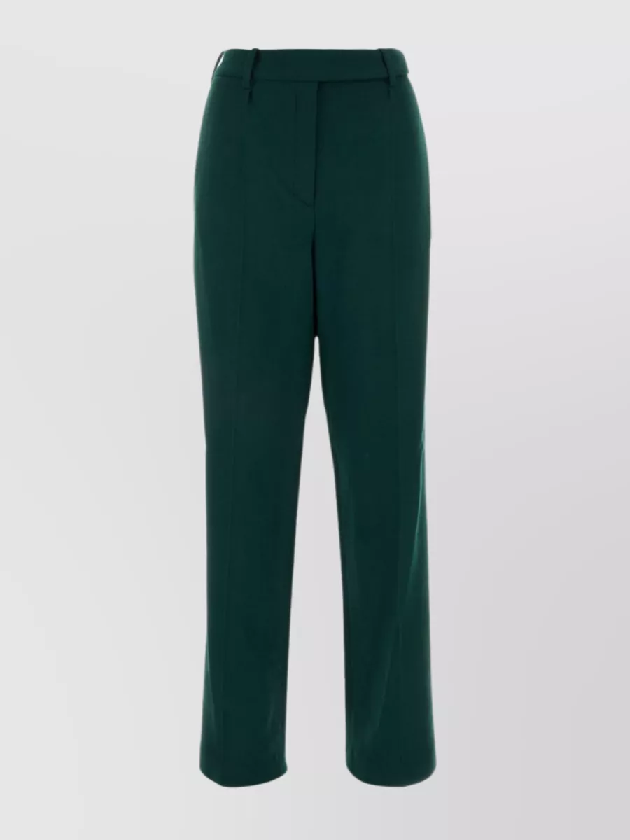 Shop Alexandre Vauthier Central Pleat Wool Trousers In Green