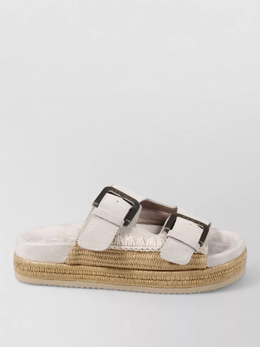 Mou Leather Two Buckle Sandals