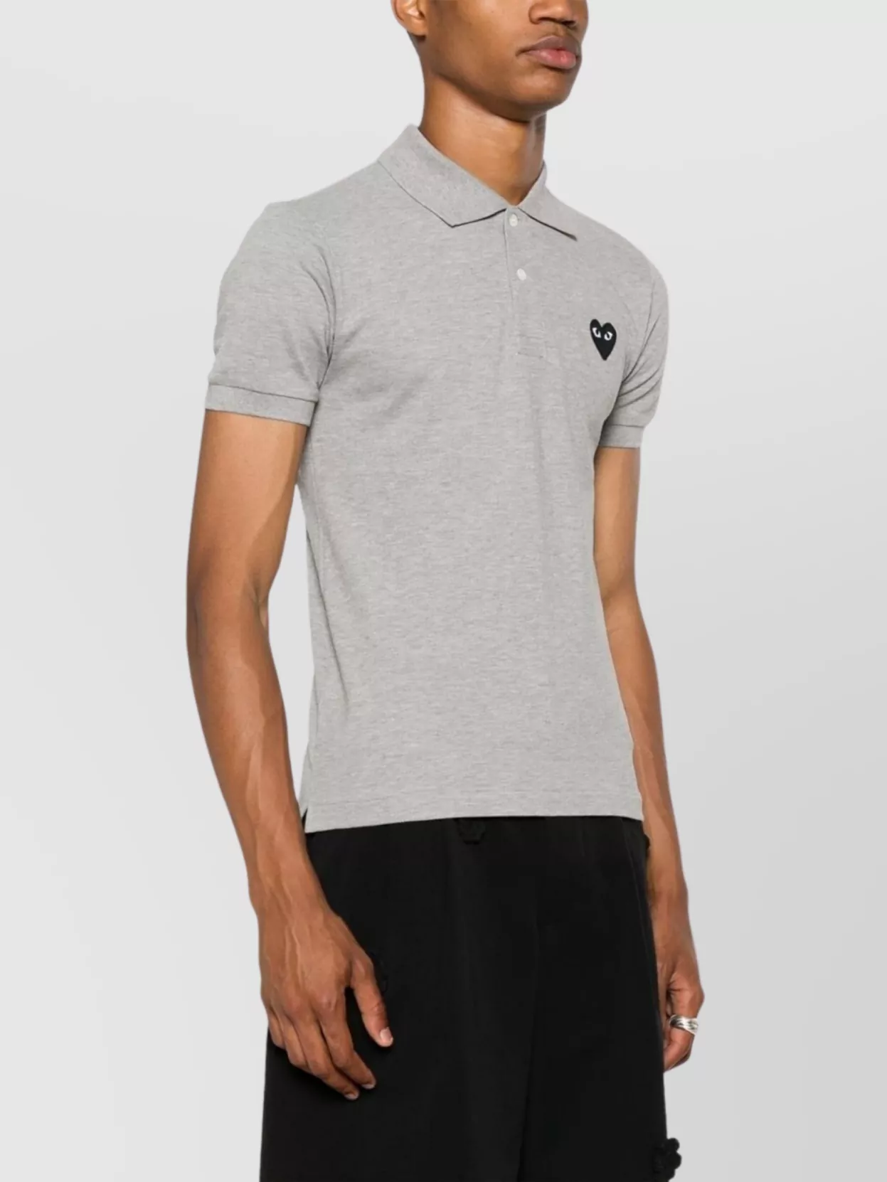 Comme Des Garçons Play Polo Top With Short Sleeves And Ribbed Cuffs