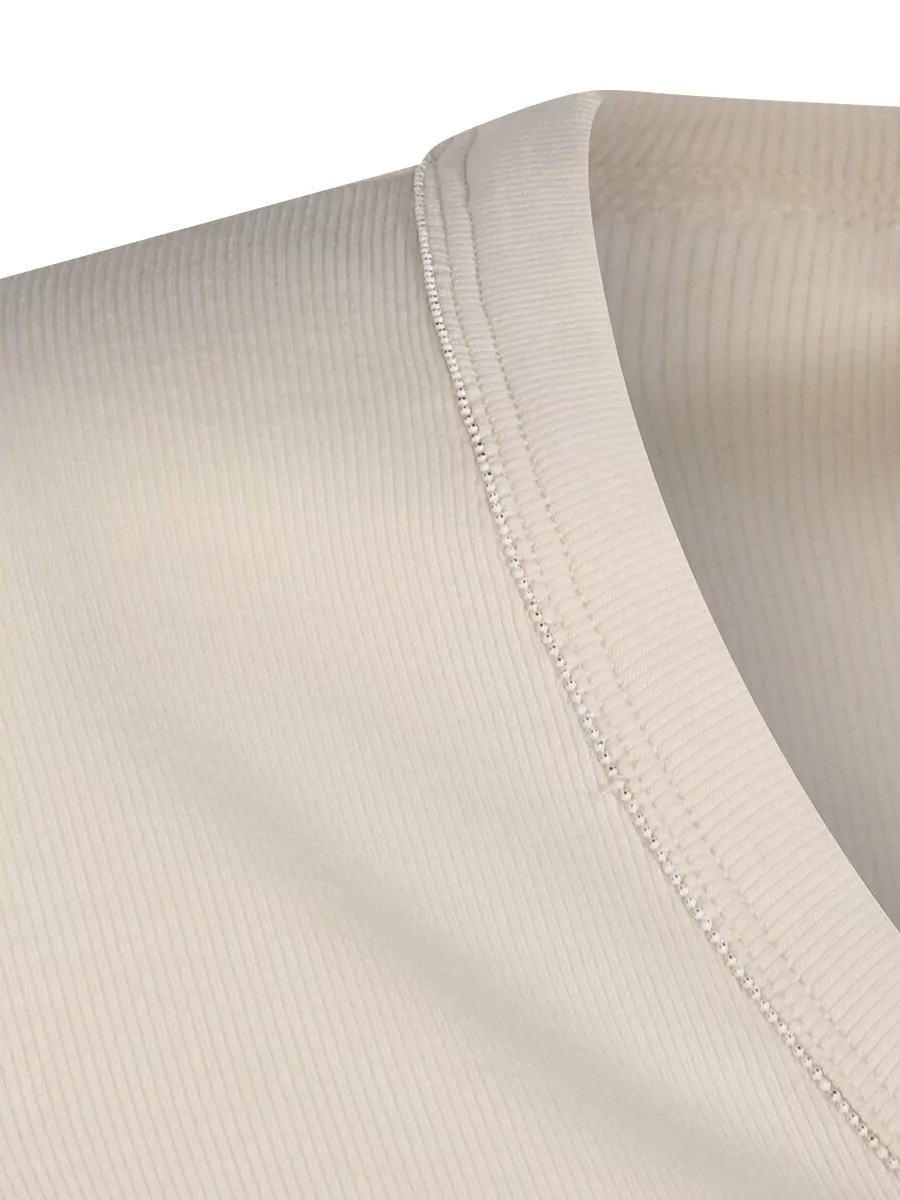 Fabiana Filippi Ribbed Top Fitted Silhouette Scoop Neck