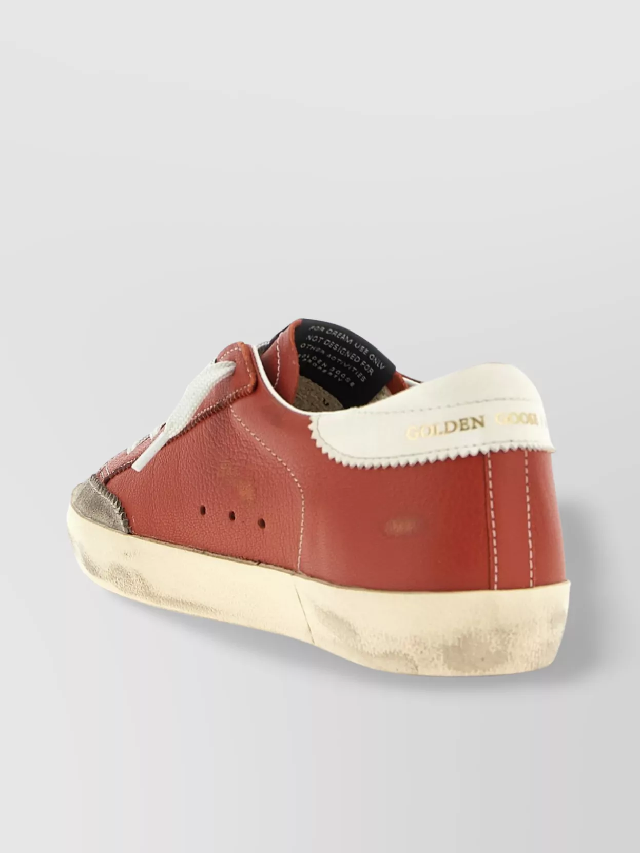Golden Goose Super-star Distressed Suede-trimmed Leather Sneakers In Orange
