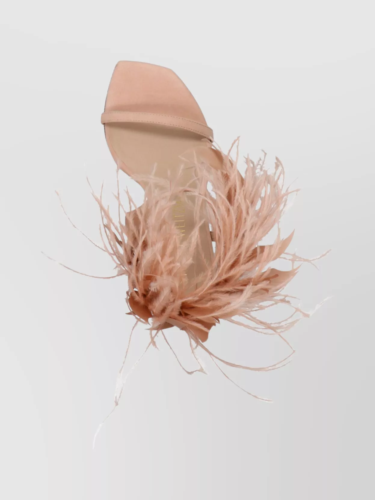 Stuart Weitzman Feather Embellished Open Toe Sandals