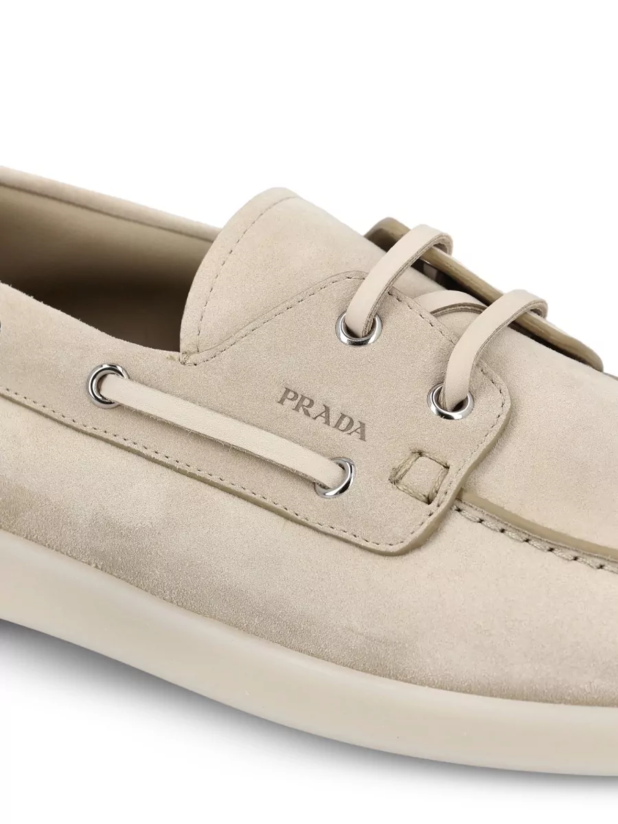 Prada Suede Leather Boat Shoes