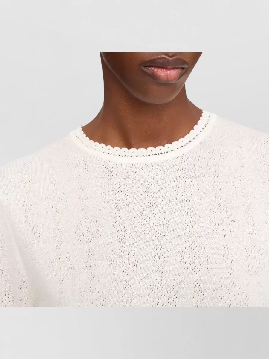Chloé Wool Ruffled Cropped Sweater