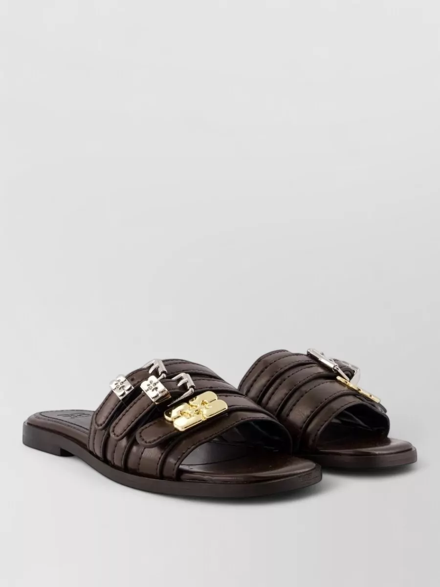 Ganni crinkle mules