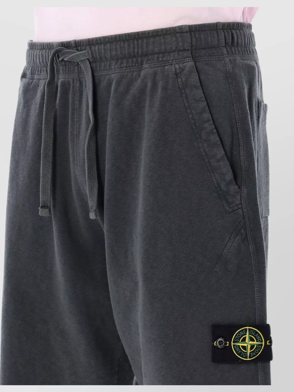 Stone Island Malfile Elastic Waistband Pockets Shorts
