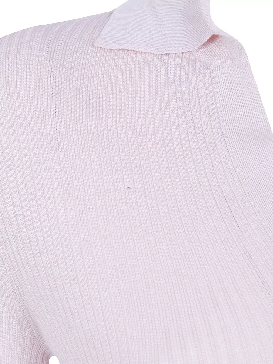 Max Mara Silk Cashmere Ribbed Polo Shirt