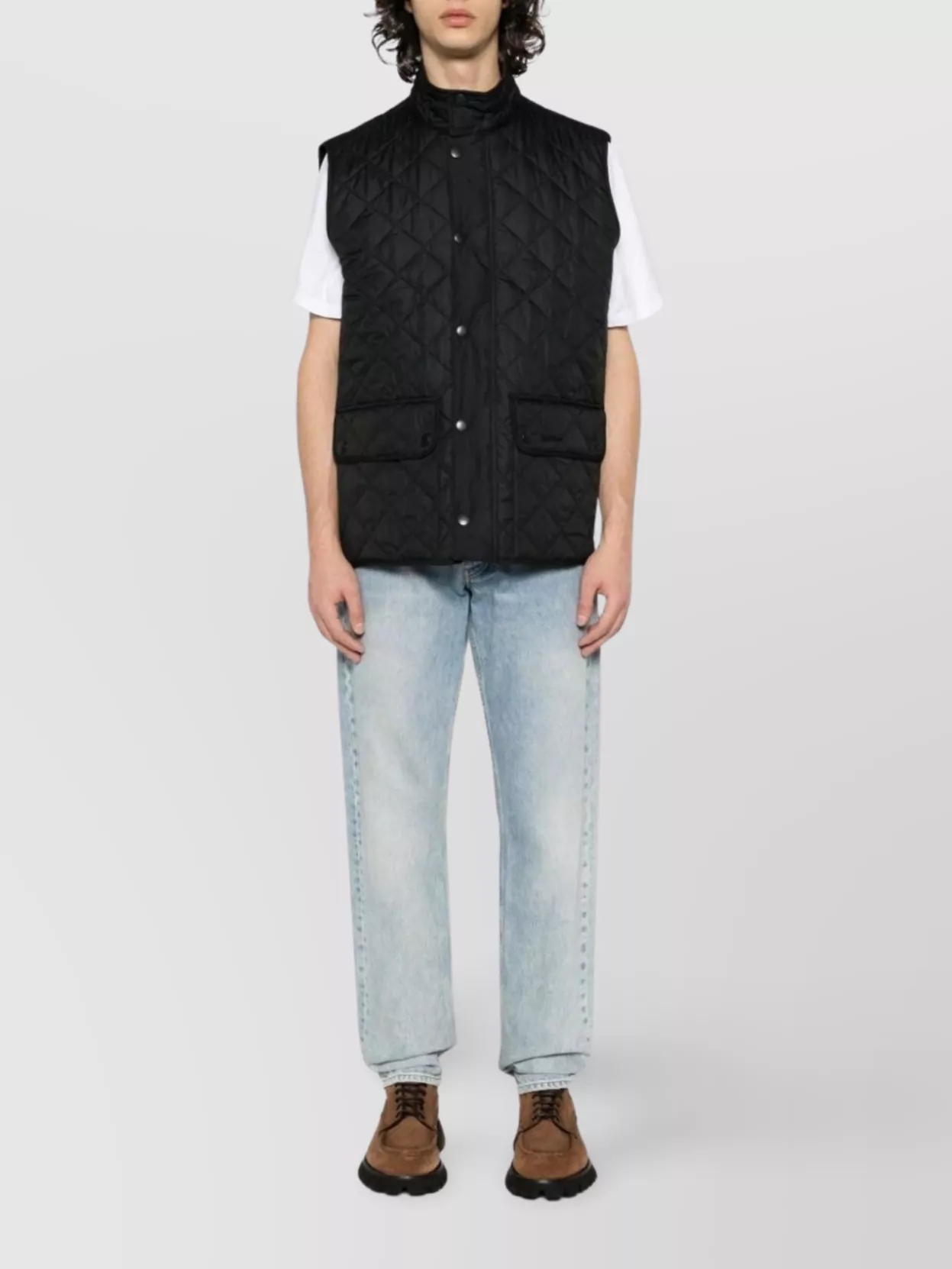 Barbour Modern Quilted Vest Pockets In Black
