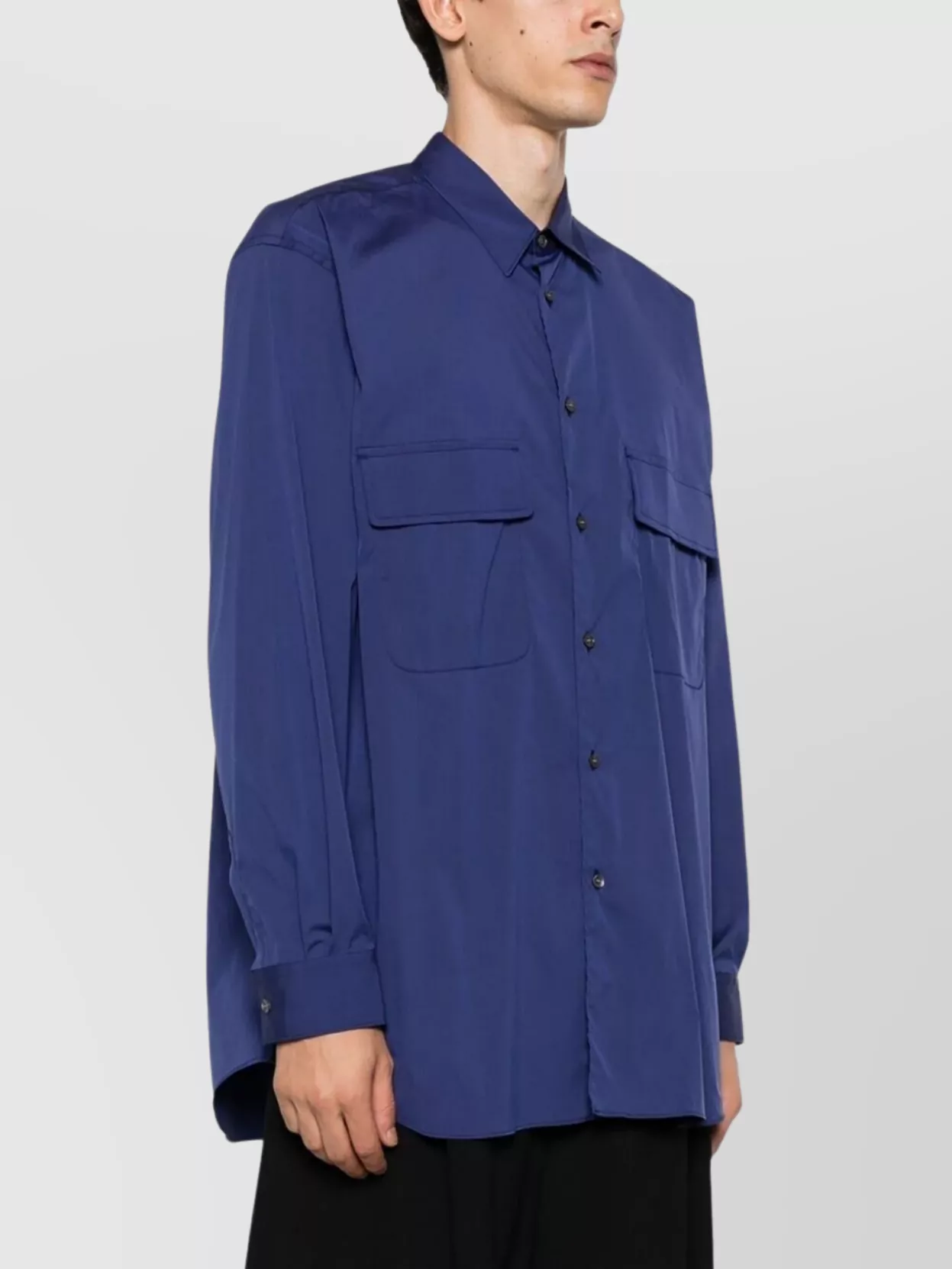 Comme Des Garçons Button-Down Collar Long Sleeve Shirt With Pockets