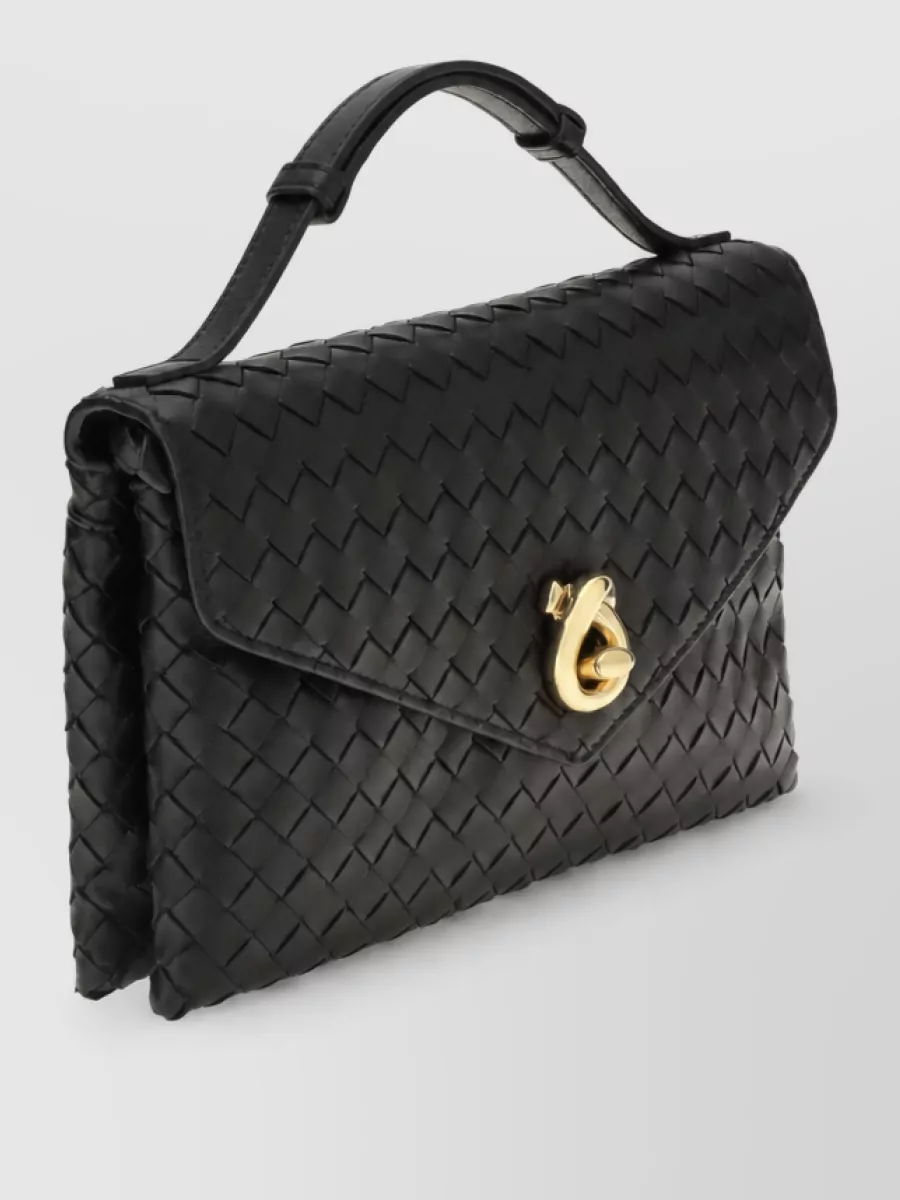 Bottega Veneta Knot Lock Leather Clutch Bag