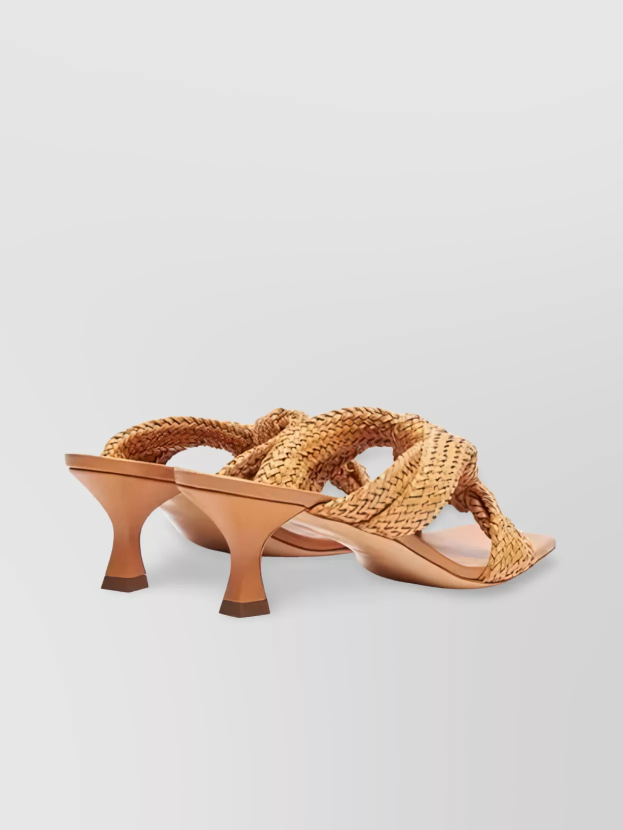 Casadei Braided Straps Kitten Heel Square Toe Sandals