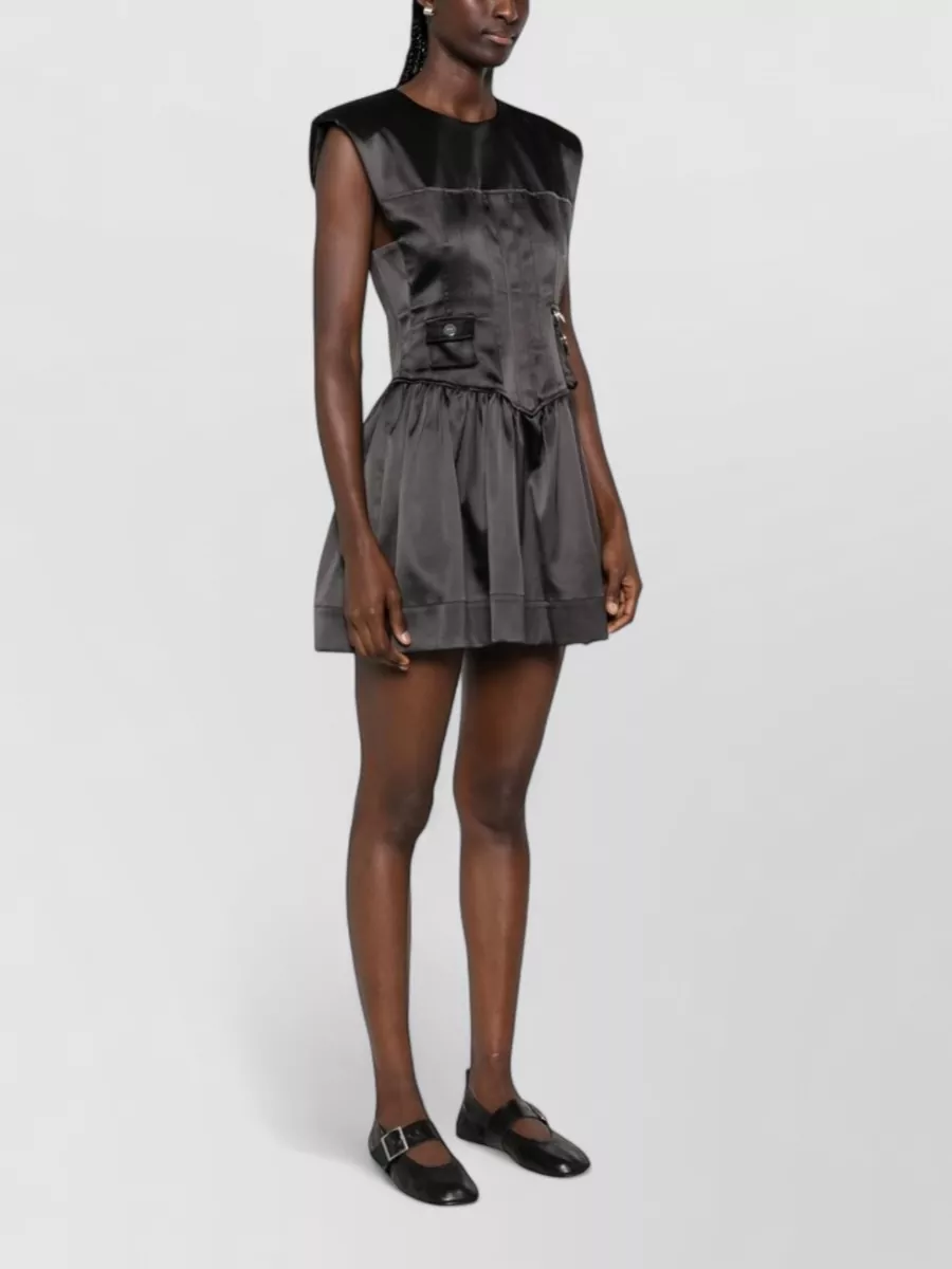 Ganni Sleeveless Round Neck Corset Mini Dress