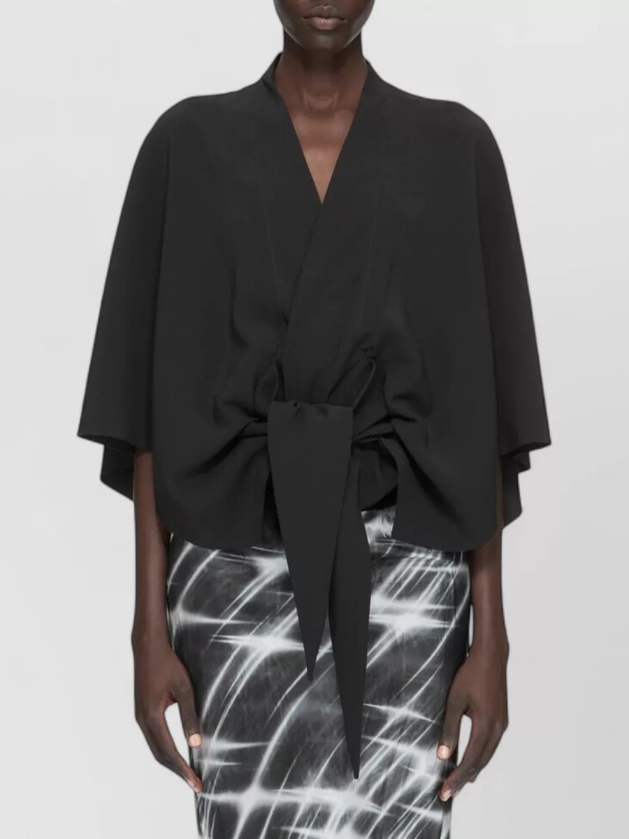 Rick Owens V-Neck Kimono-Sleeve Top