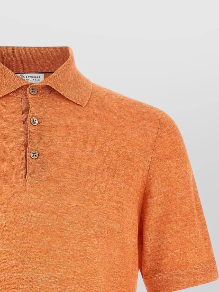 Brunello Cucinelli Linen Cotton Polo Shirt Short Sleeves