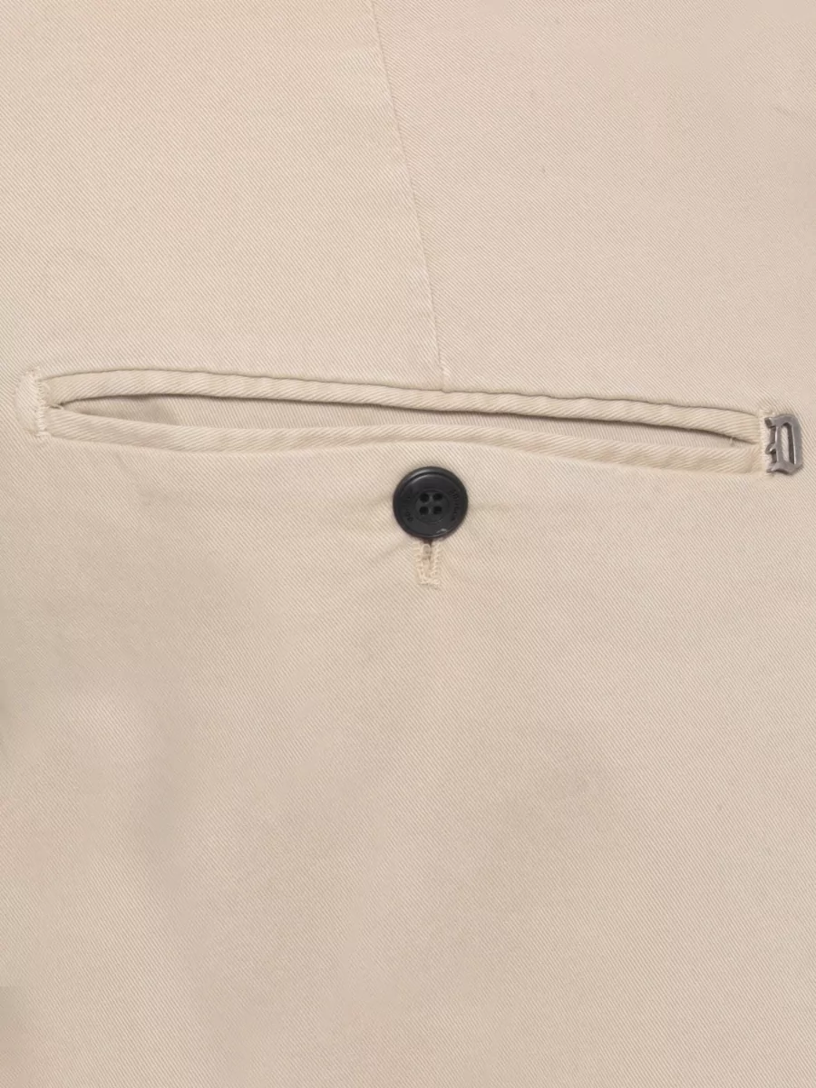 Dondup Cotton Trousers Straight Cut Belt Loops Pockets