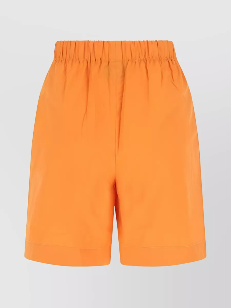 Shop Nanushka Comfortable Elasticated-waist Cotton Shorts In Yellow
